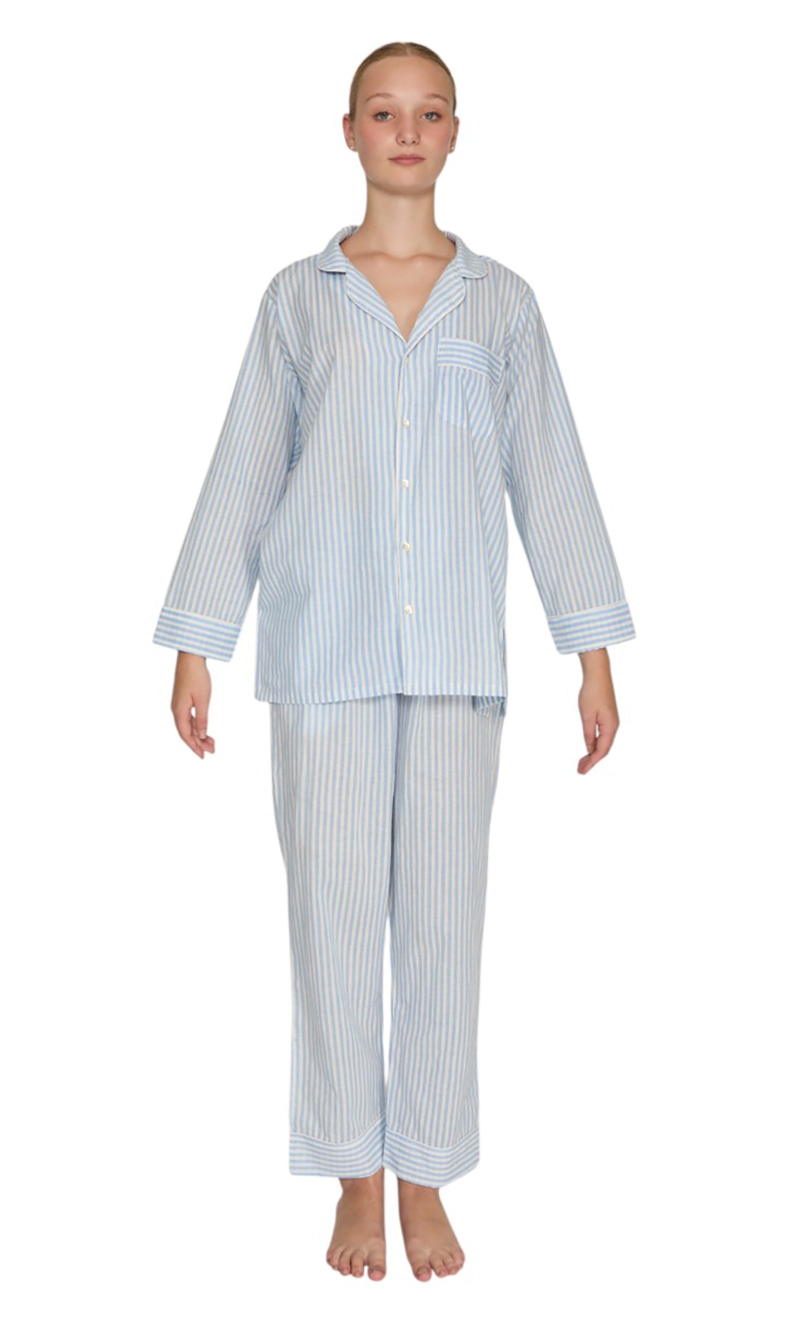 PIJAMA CLASSIC BABY  BLUE STRIPE LONG SLEVE