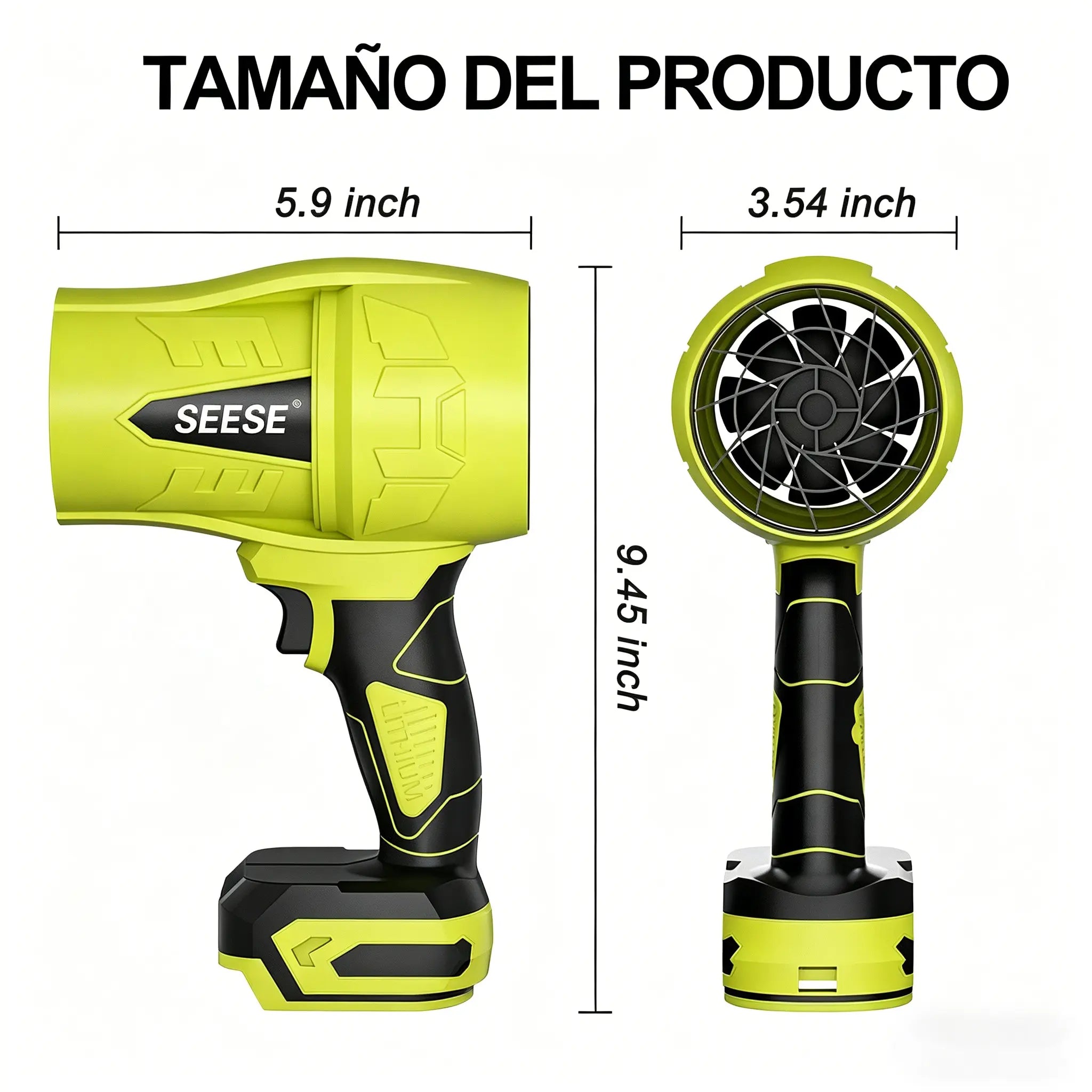 SEESE Soplador Inalámbrico Profesional Turbo Jet
