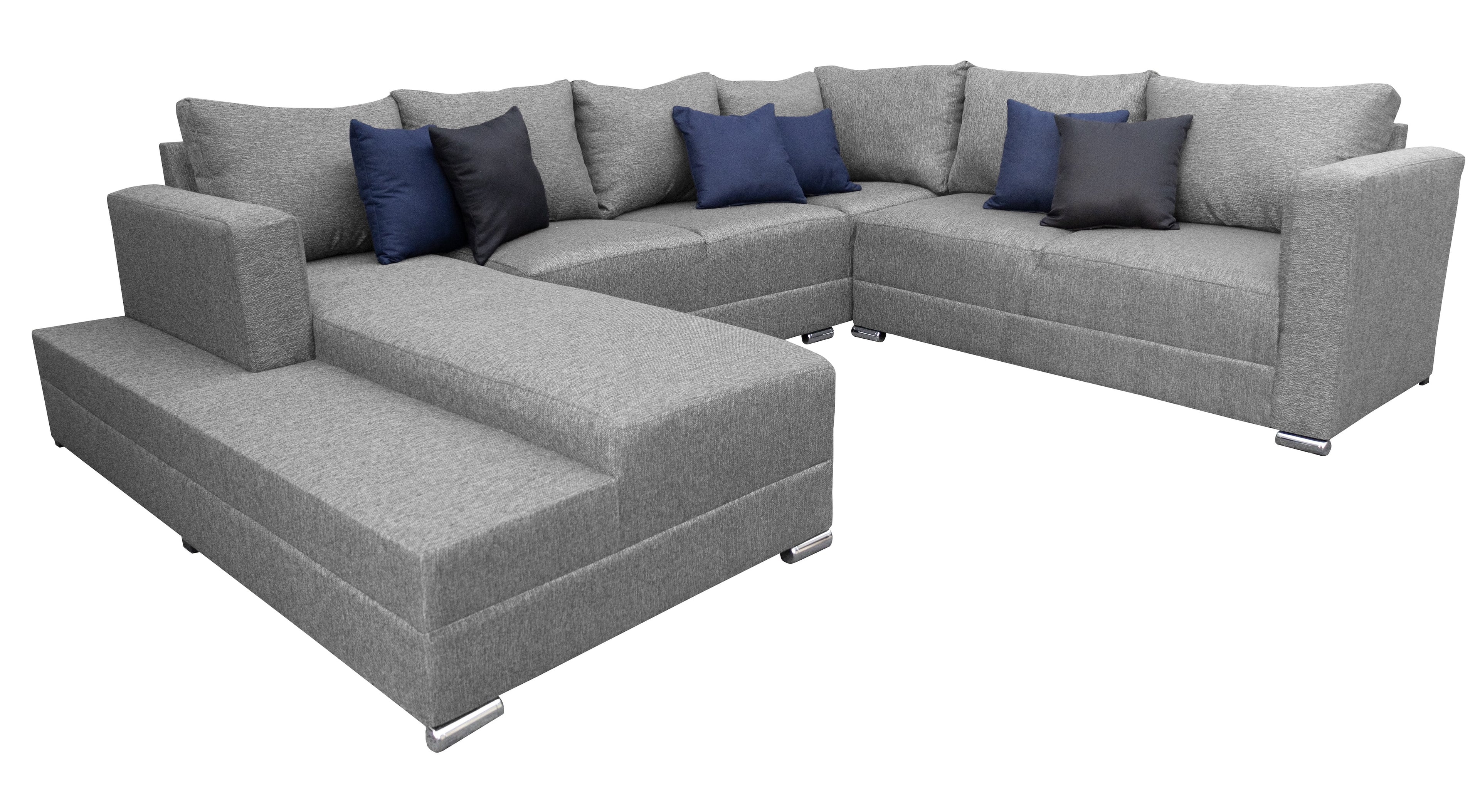 Sala esquinera en U El Bazar Store modelo Corbel gris oxford 4 salas en 1