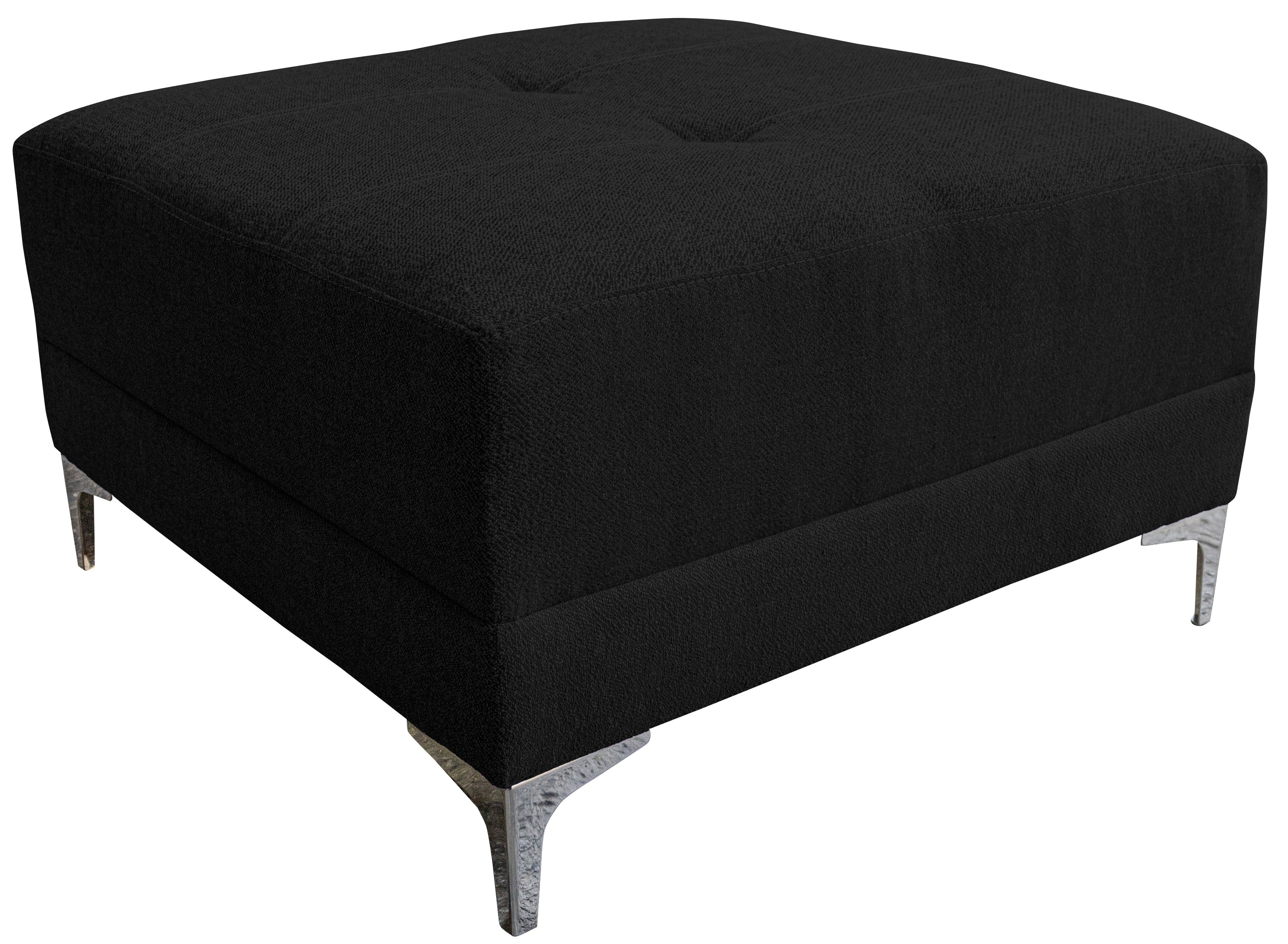 Sala Esquinera Modular El Bazar Store Montana Negro 170x155 cm, Tela Lino nacional, Love seat y taburete