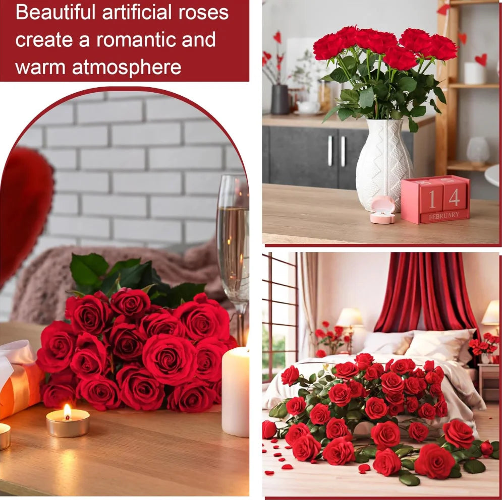 1 ~ 20 piezas decoración de rosas artificiales