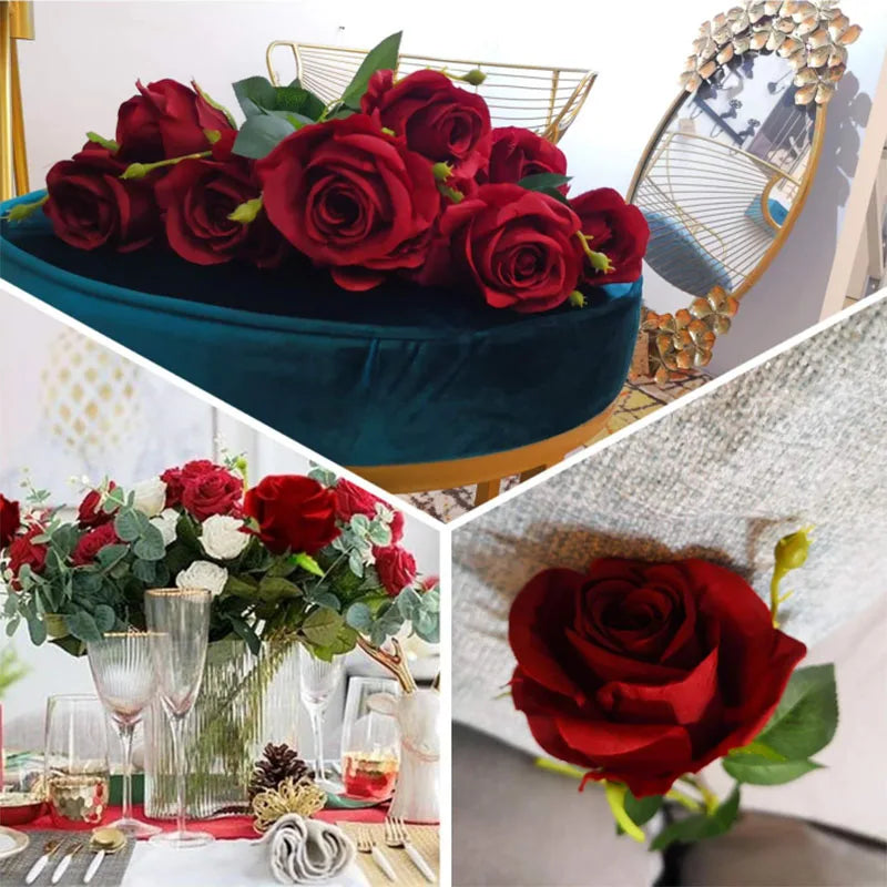 1 ~ 20 piezas decoración de rosas artificiales