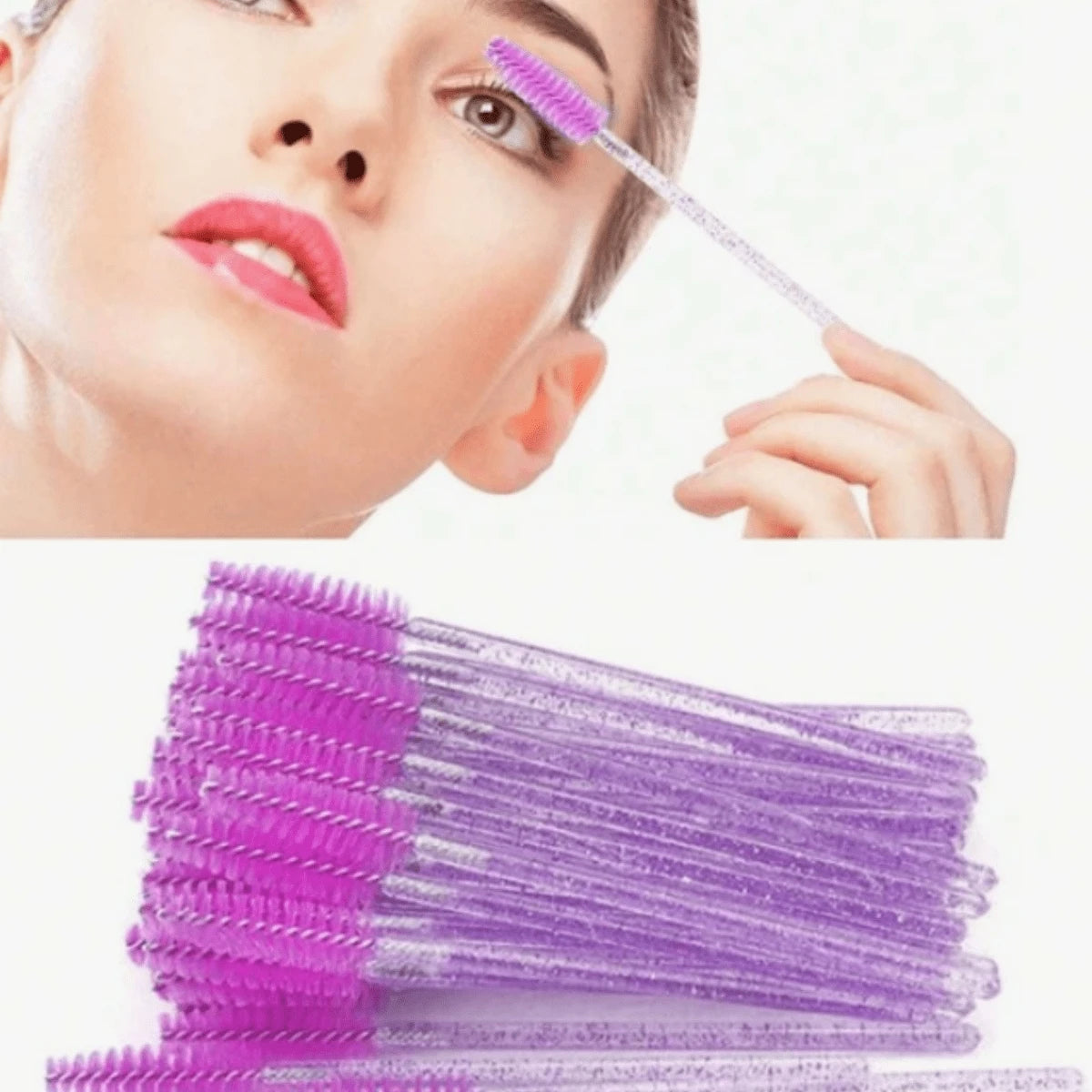 Set 50 Cepillos Microbrush Desechables para Pestañas