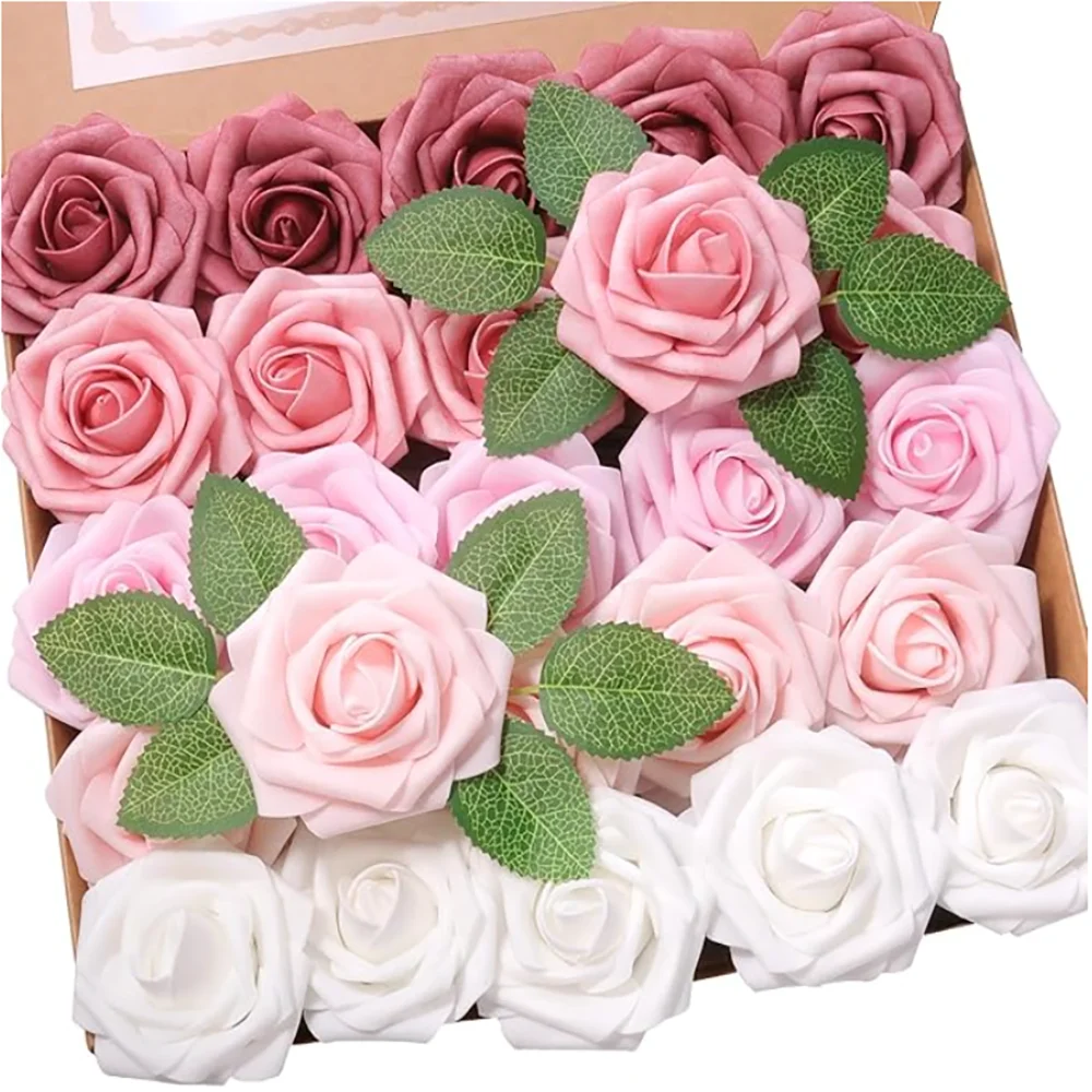 rosas artificiales de espuma, rosas falsas