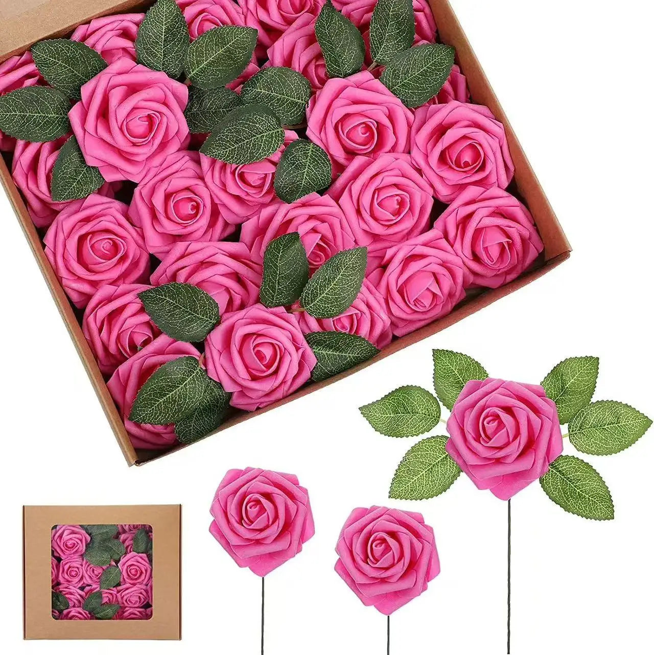 rosas artificiales de espuma, rosas falsas