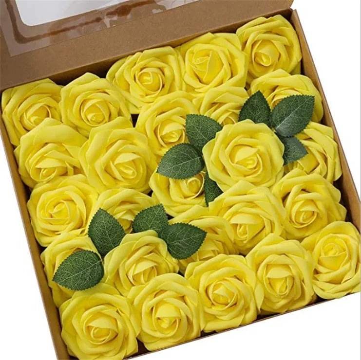 rosas artificiales de espuma, rosas falsas