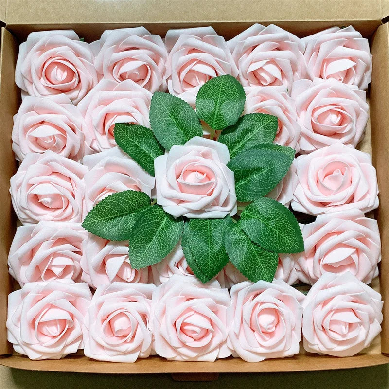 rosas artificiales de espuma, rosas falsas