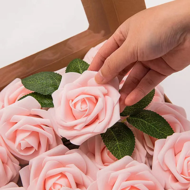 rosas artificiales de espuma, rosas falsas