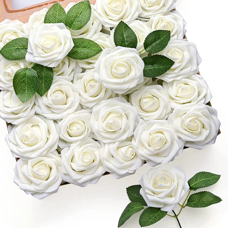 rosas artificiales de espuma, rosas falsas