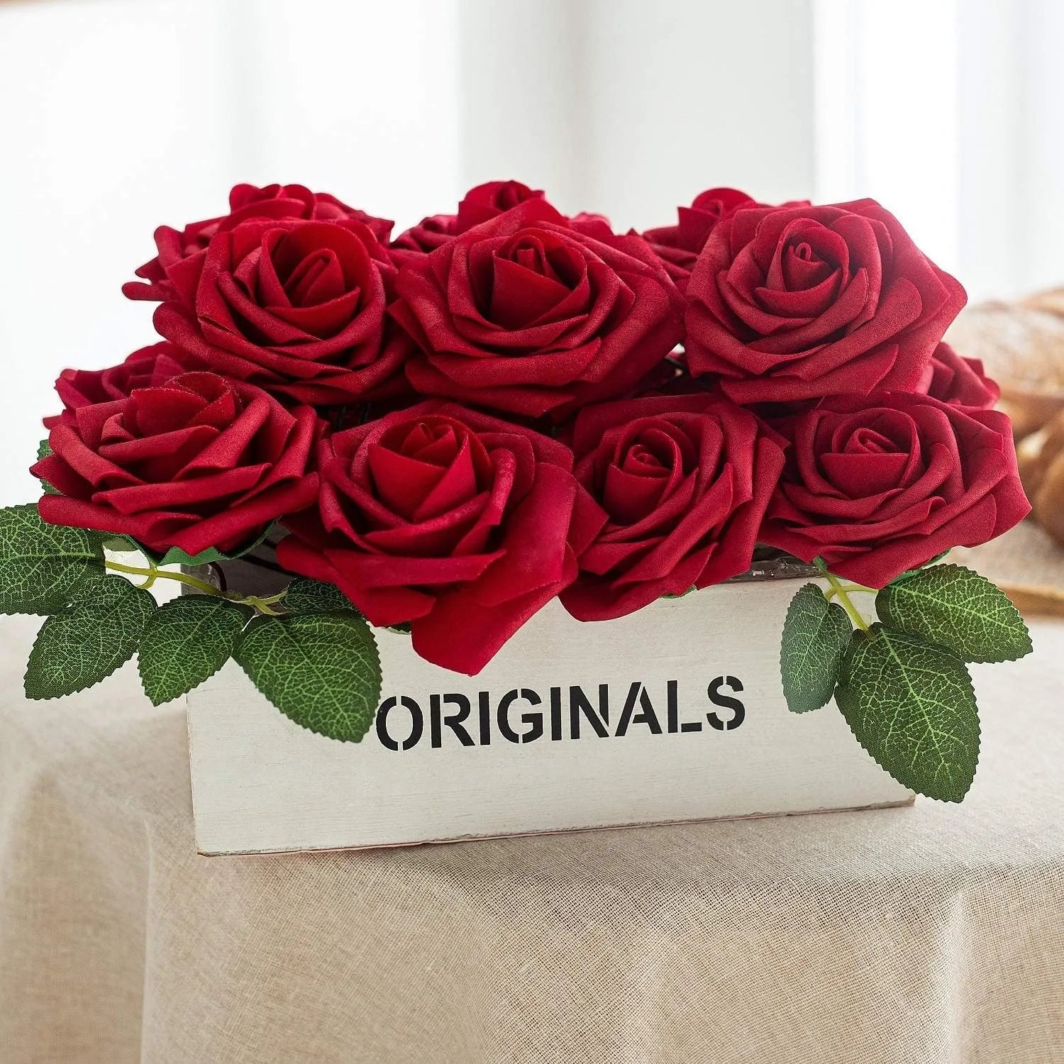 rosas artificiales de espuma, rosas falsas