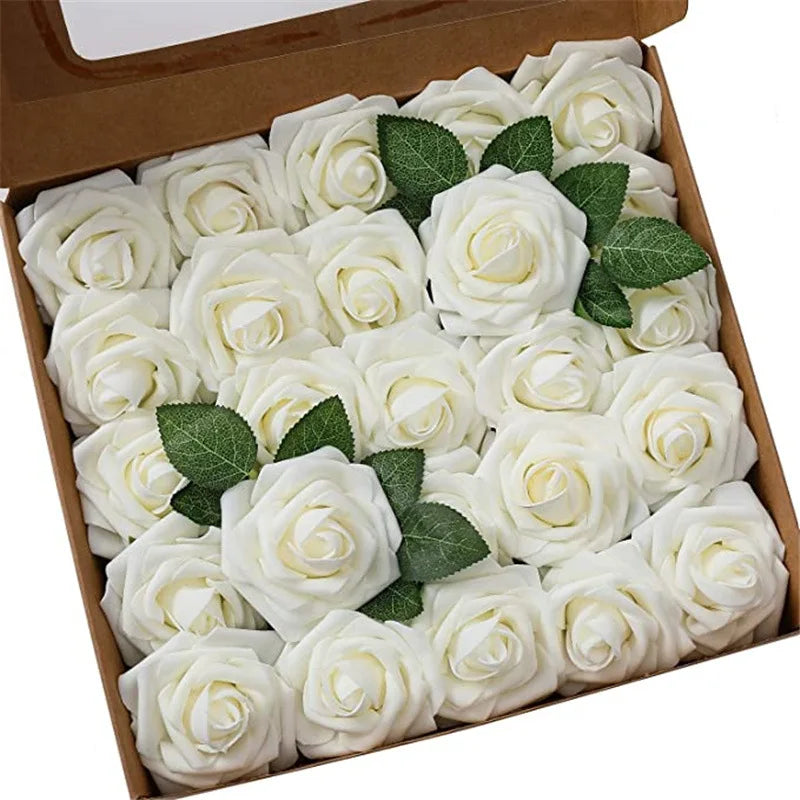 rosas artificiales de espuma, rosas falsas