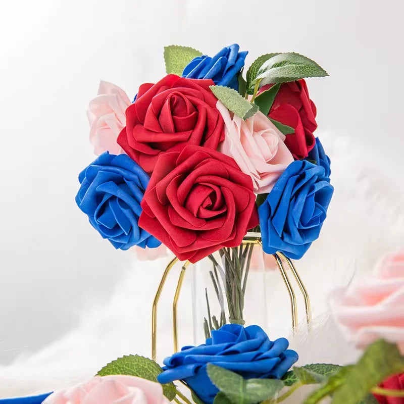 rosas artificiales de espuma, rosas falsas