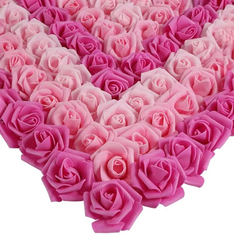 Flores rosas de espuma artificiales