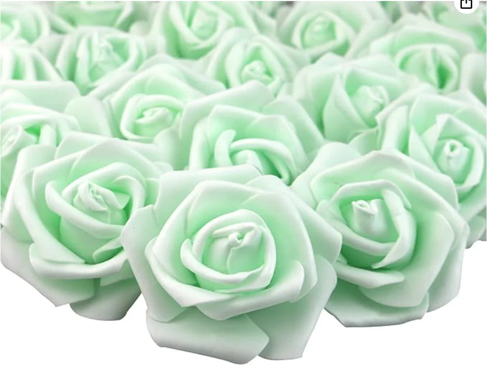 Flores rosas de espuma artificiales