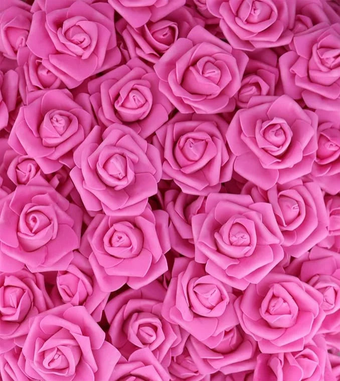 Flores rosas de espuma artificiales