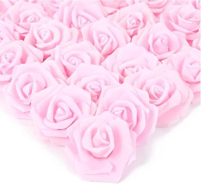 Flores rosas de espuma artificiales