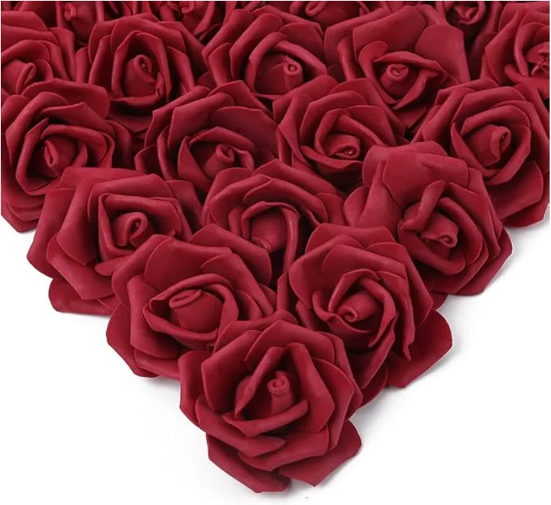 Flores rosas de espuma artificiales