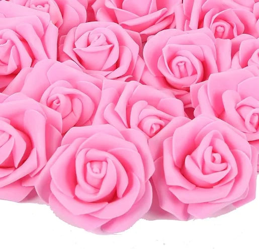 Flores rosas de espuma artificiales
