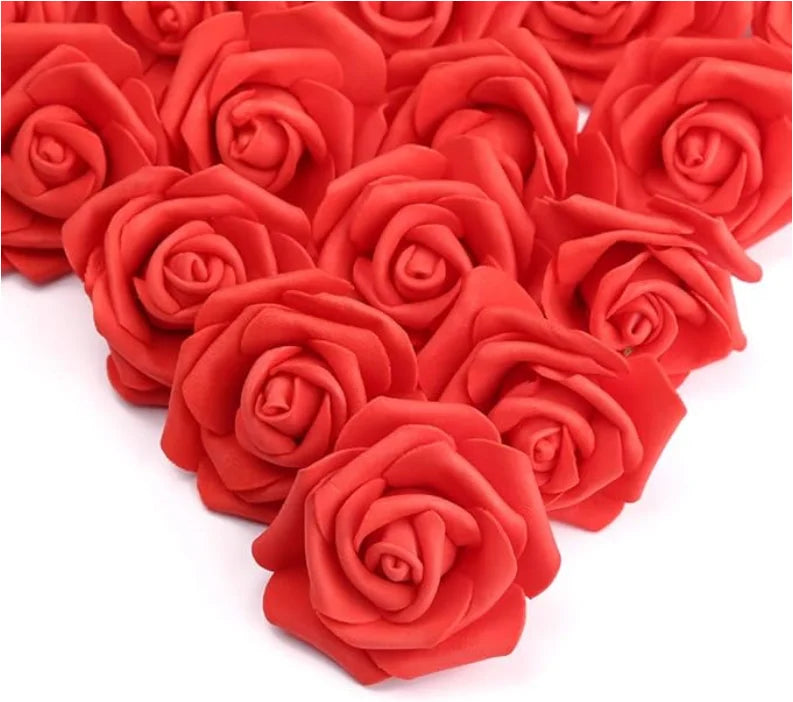 Flores rosas de espuma artificiales