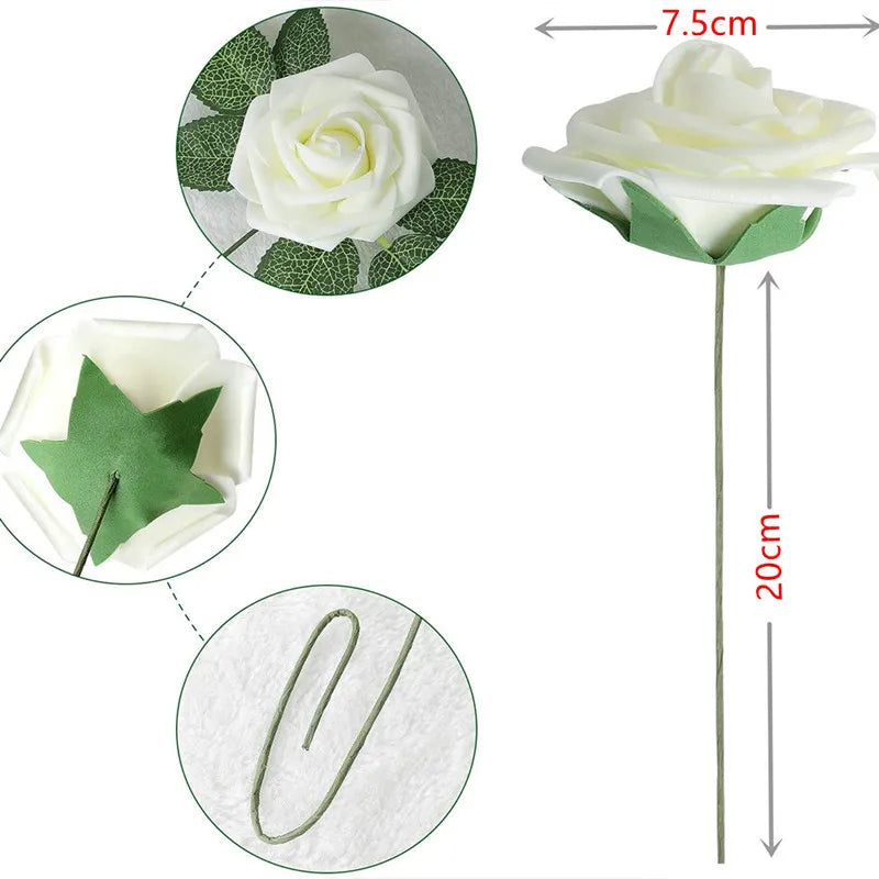 rosas artificiales de espuma