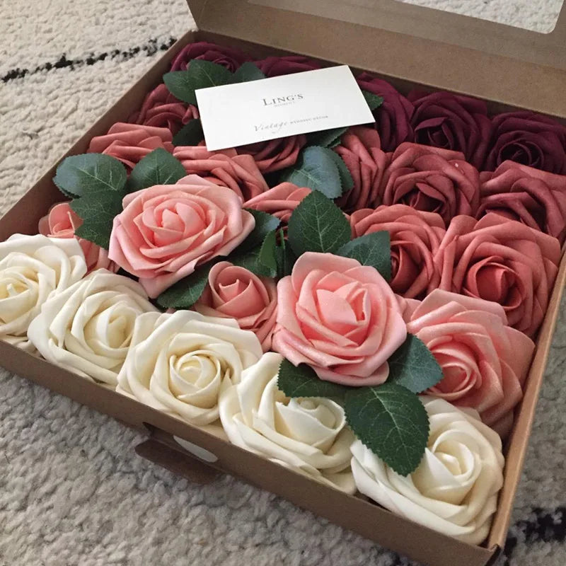 rosas artificiales de espuma
