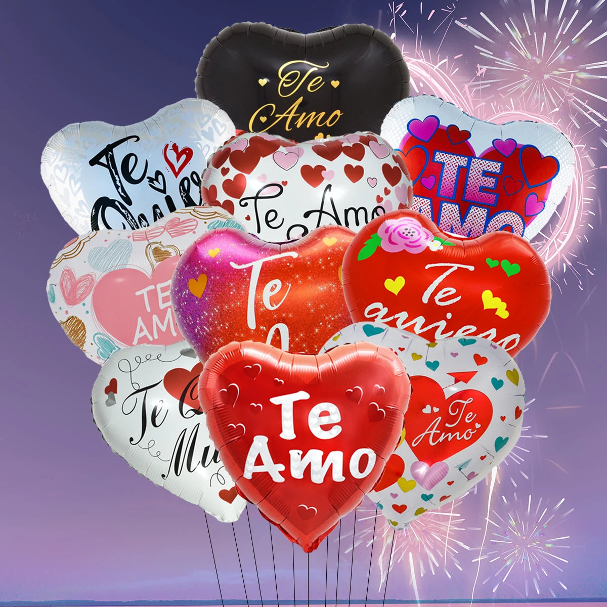10 Uds. Globos de aluminio de corazón