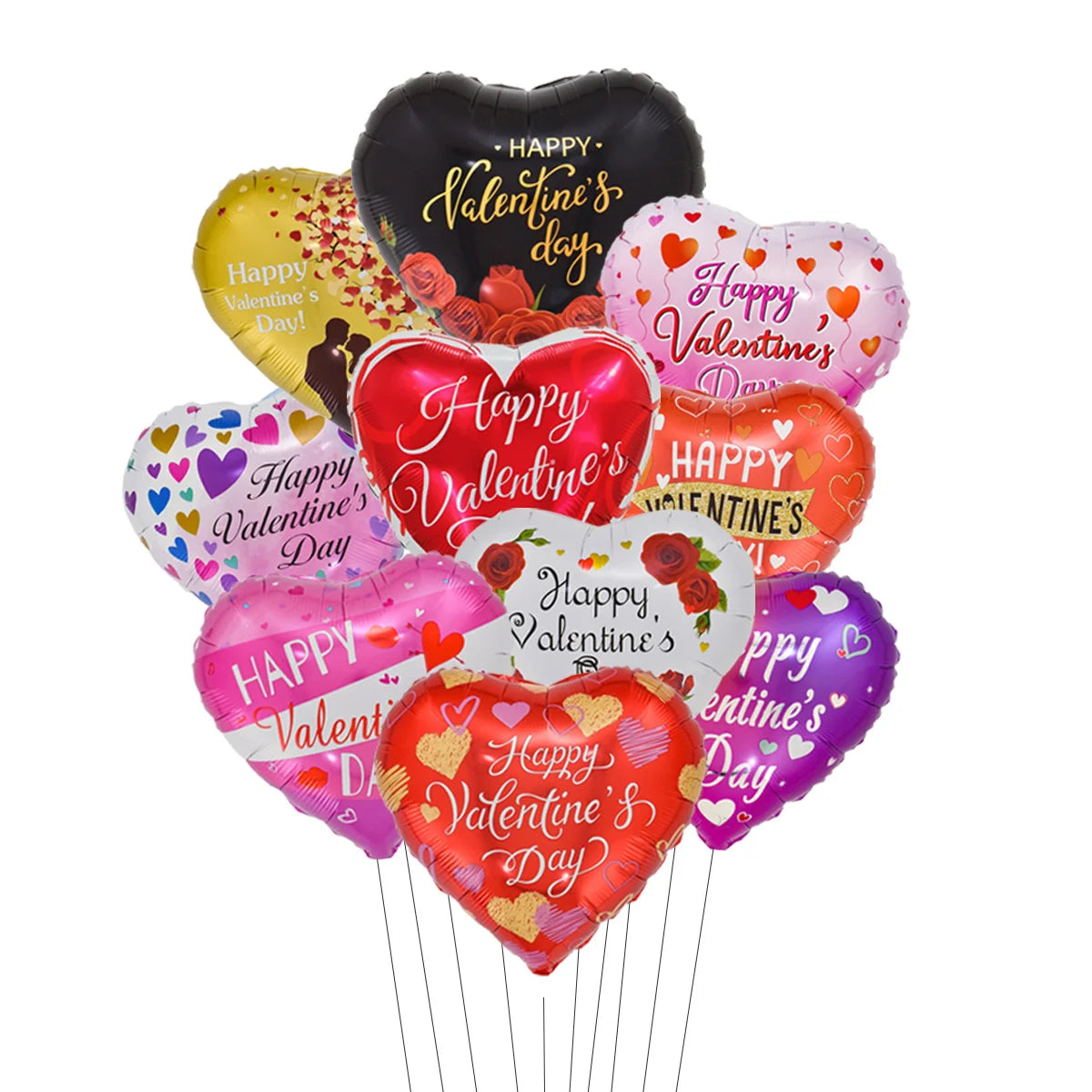 10 Uds. Globos de aluminio de corazón