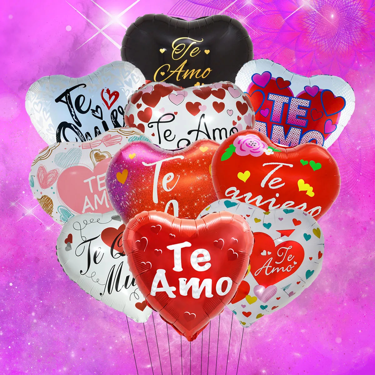 10 Uds. Globos de aluminio de corazón
