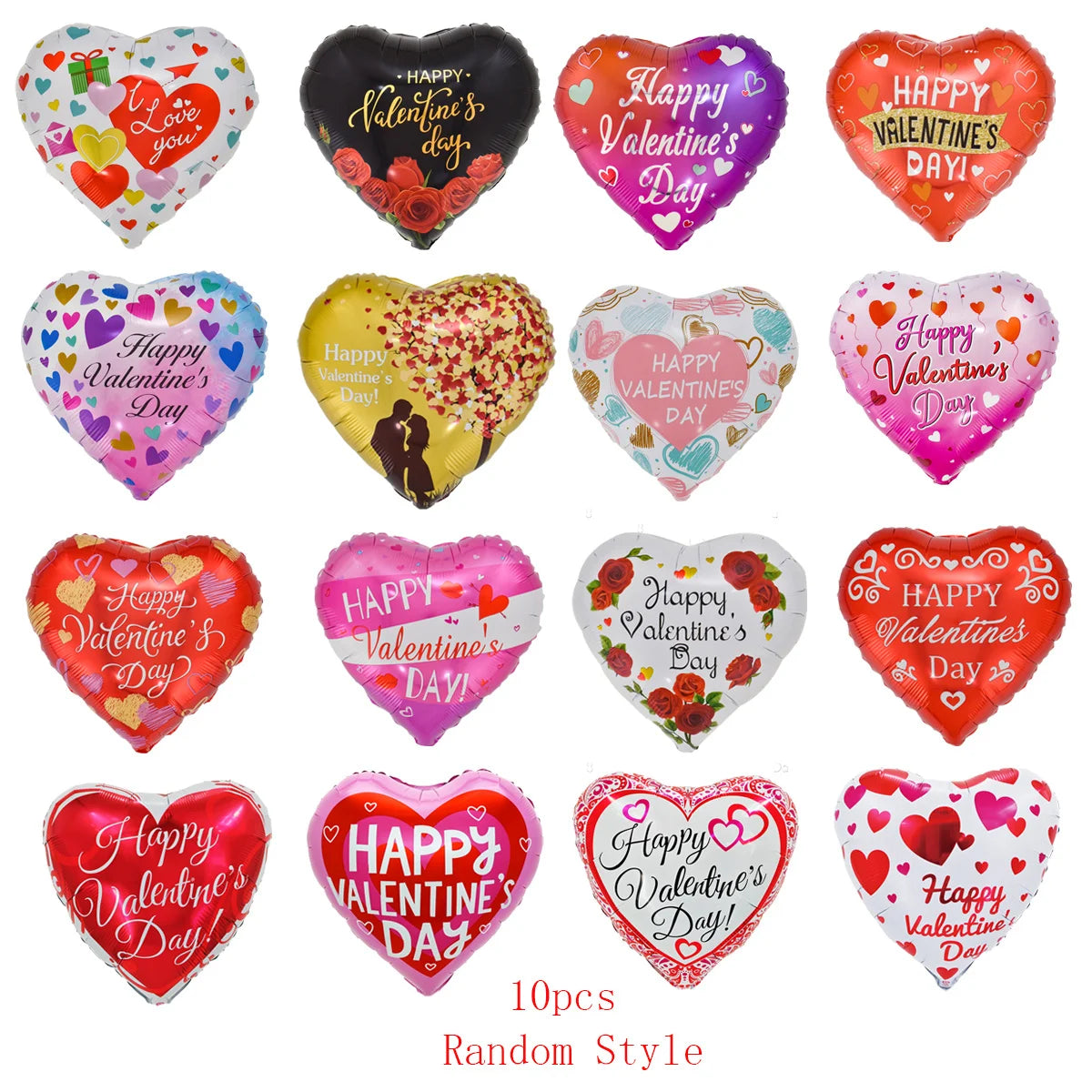 10 Uds. Globos de aluminio de corazón