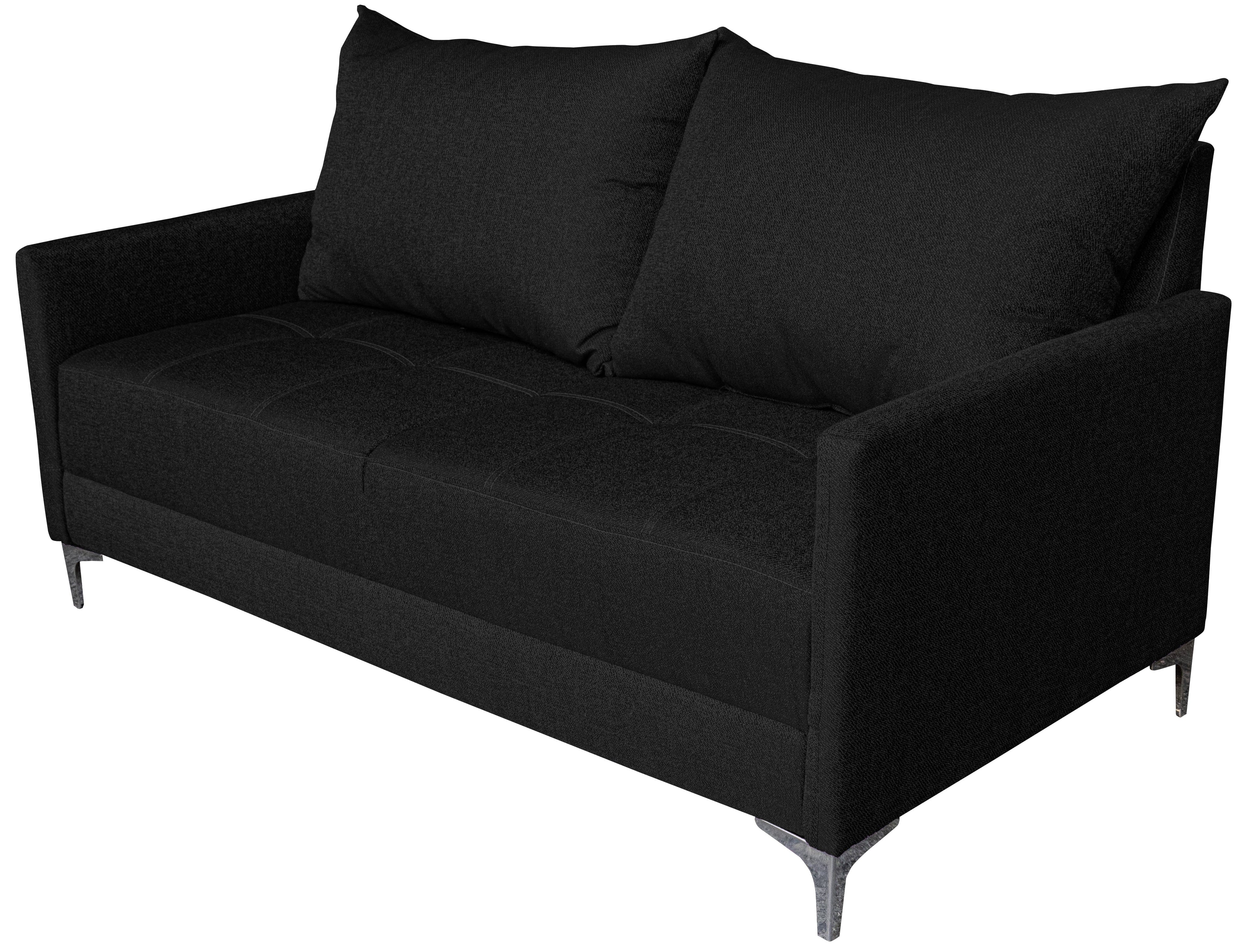Sala Esquinera Modular El Bazar Store Montana Negro 170x155 cm, Tela Lino nacional, Love seat y taburete