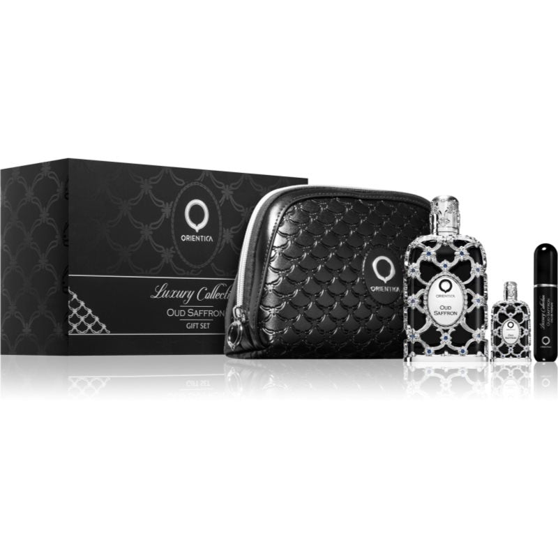 Oud Saffron 80ML EDP + Miniatura 7.5ML + Atomizador Rellenable + Bolsaset Unisex