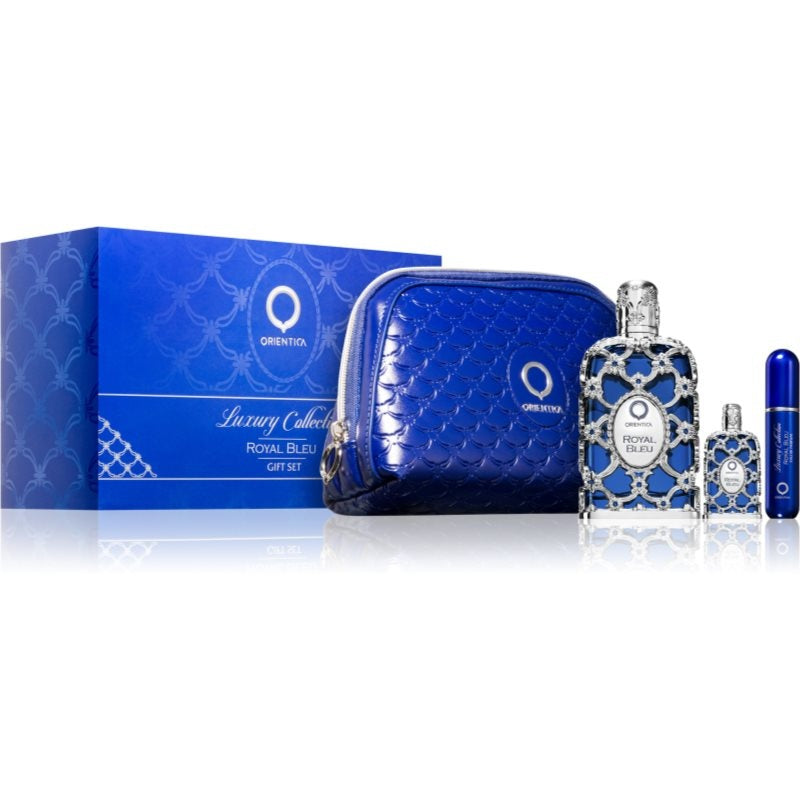 Orientica Royal Bleu EDP 80ML + Miniatura 7.5ML + Atomizador Rellenable  + Bolsa Set Unisex