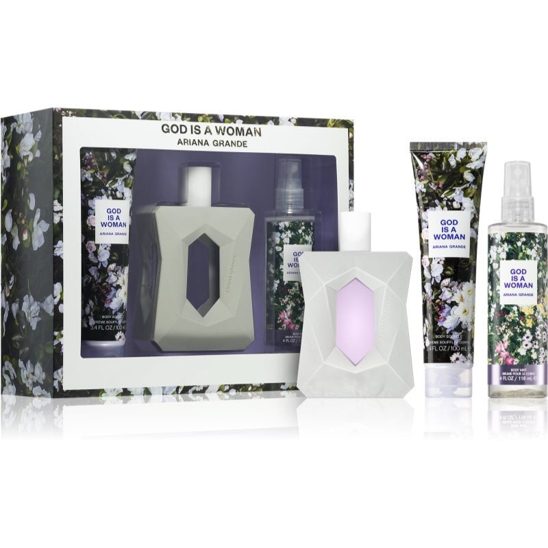 Ariana Grande: God Is A Woman EDP 100ML + Body Mist 118ML+ Body Soufflé 100ML EDP  Set De Dama  100ML