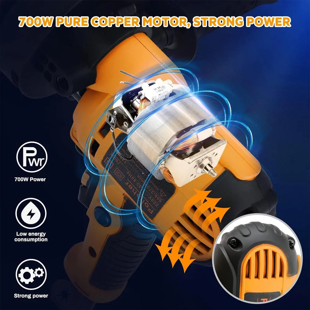 110V Pulidora para Auto,700W Pulidora Orbital de Velocidad Variable（600-3700RPM）,125MM/5-Inch,Juego de 11 Piezas Pulidor con Mango Desmontable Perfecto para Automóviles/Madera/Metal