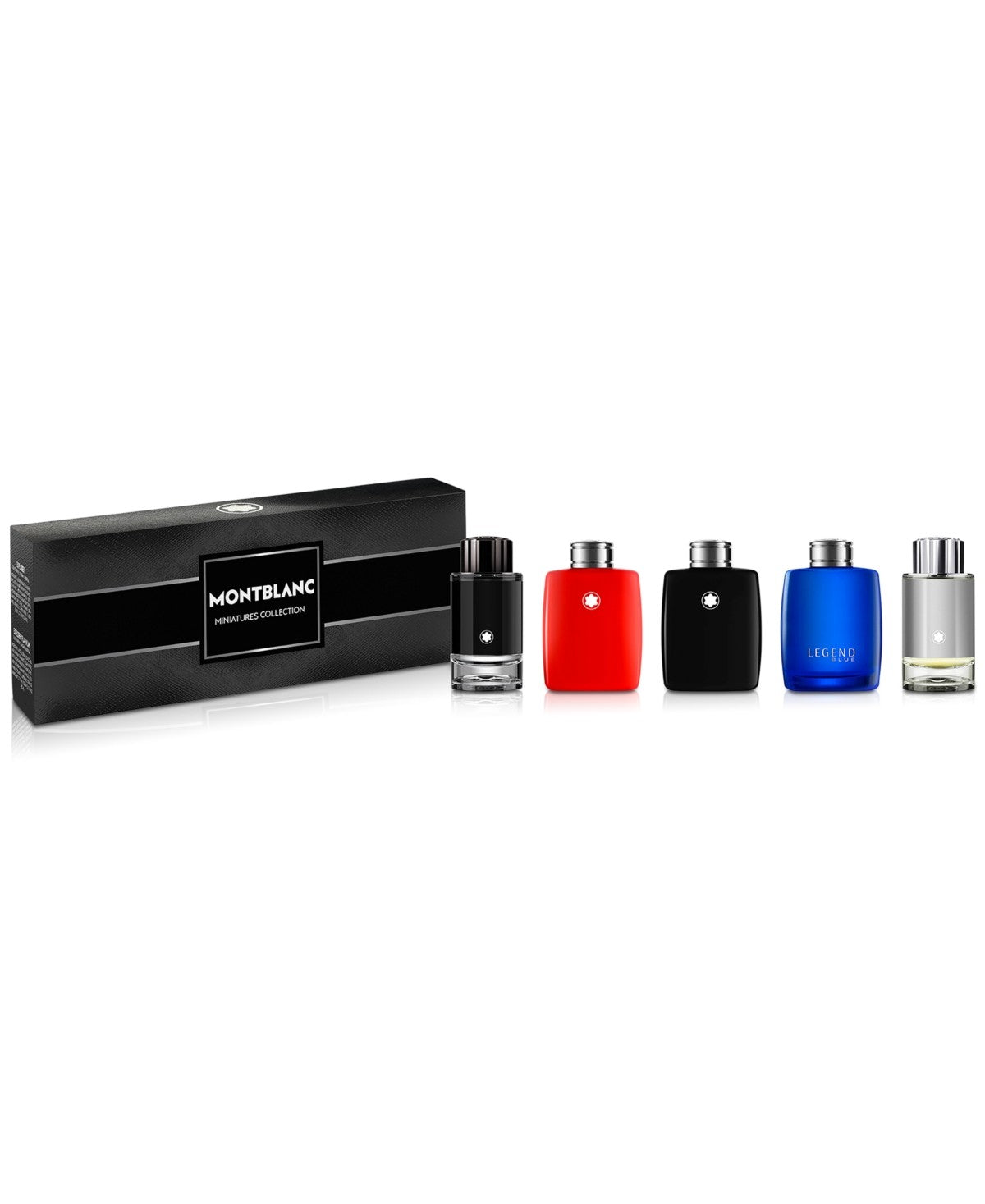 Miniaturas Montblanc Legend EDT + Legend Red EDP + Legend Blue EDP + Explorer EDP + Explorer Platinum EDP, Set De Caballero 4.5ML