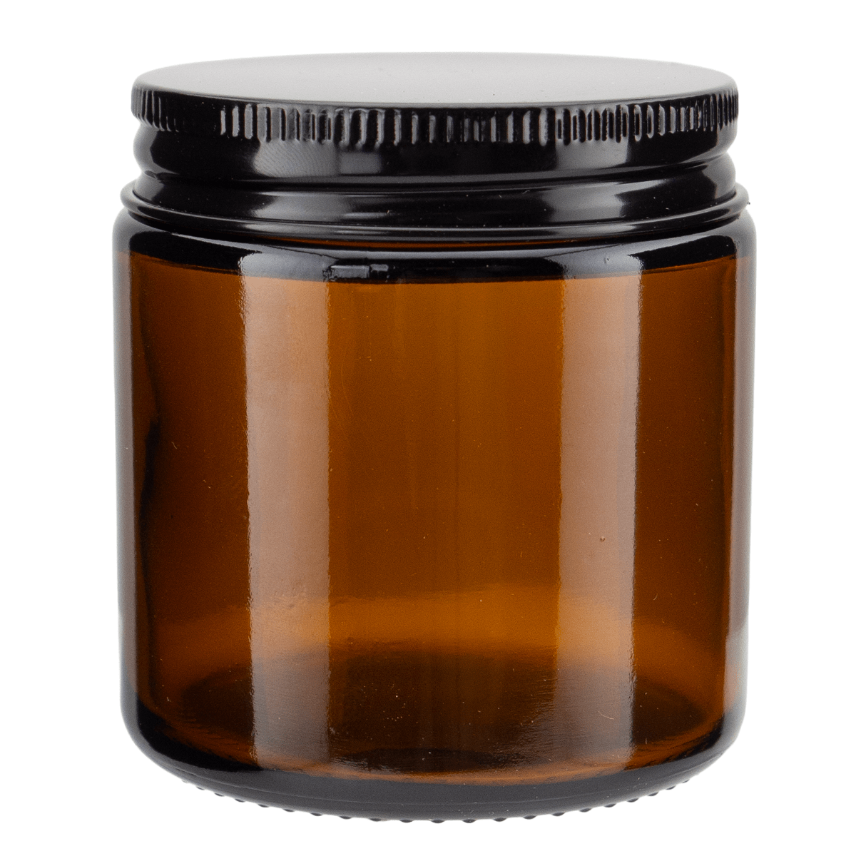 130ml - Miami Vaso de vidrio con rosca para velas - Frasco Ámbar con tapa negra