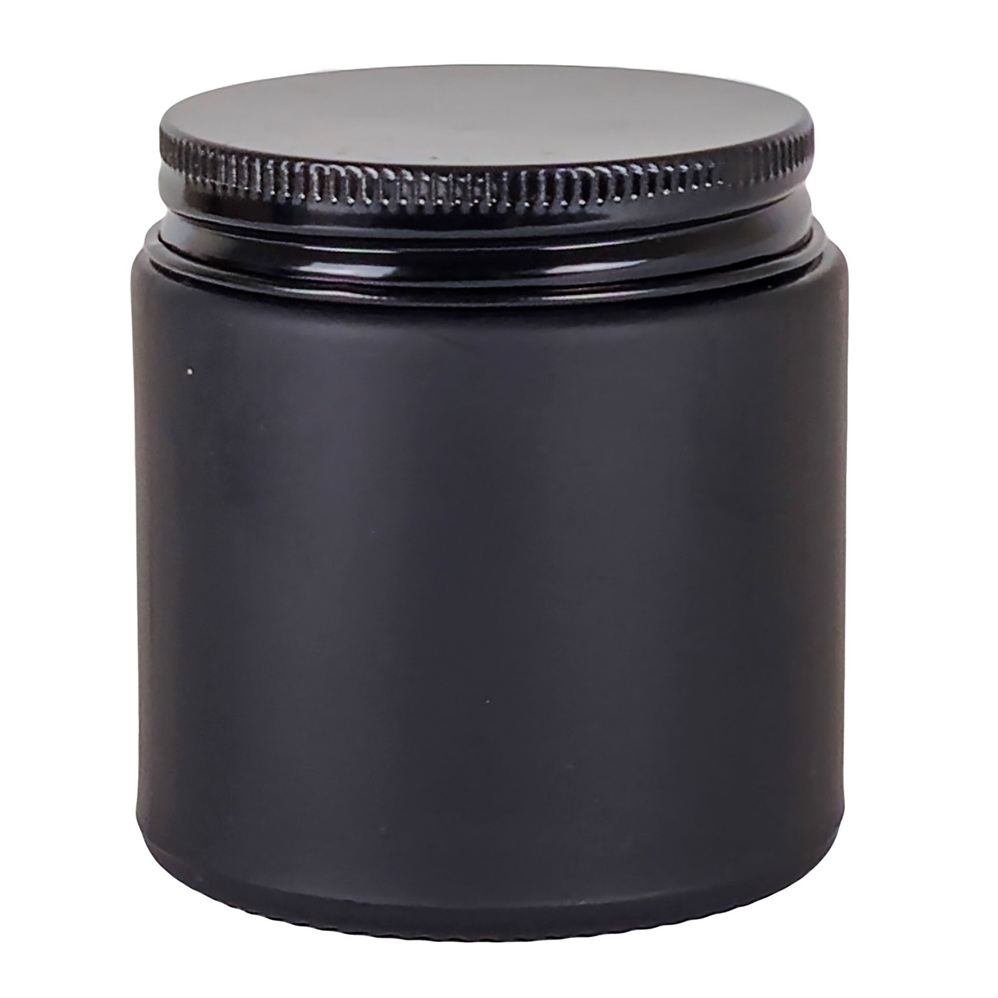 130ml - Miami Vaso de vidrio con rosca para velas - Frasco Negro con tapa negra