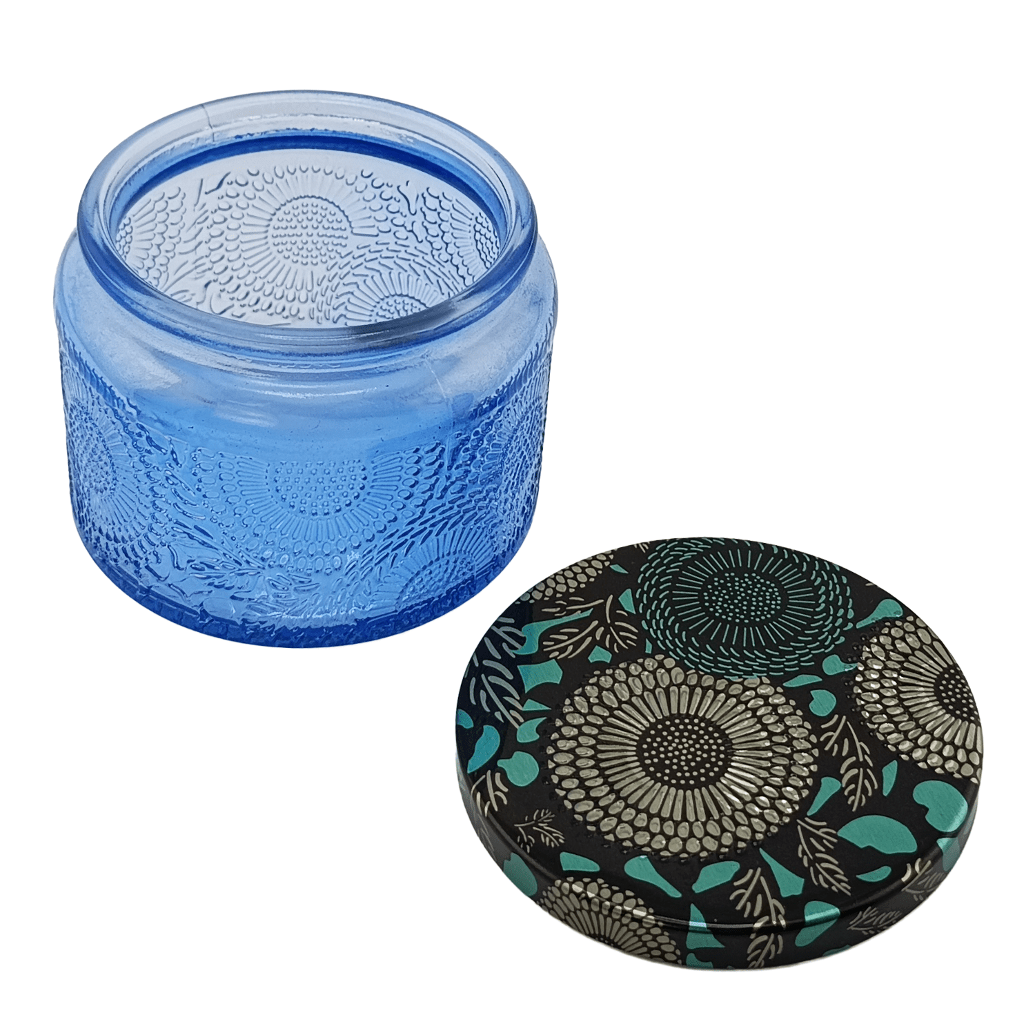 140ml - Londres Vaso de vidrio para velas - Frasco Azul