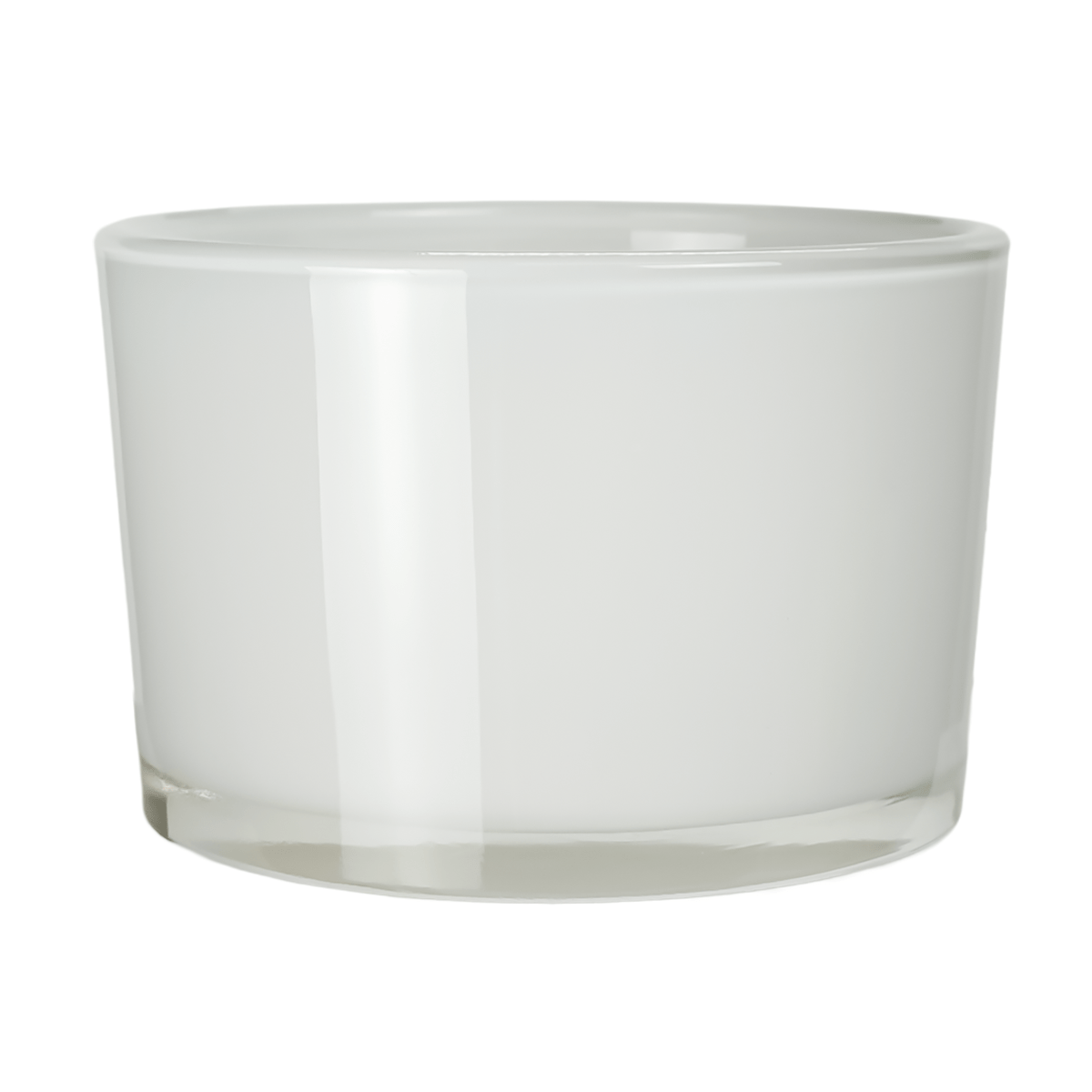 140ml - Mónaco Vaso de vidrio para velas - Frasco Blanco Brillante