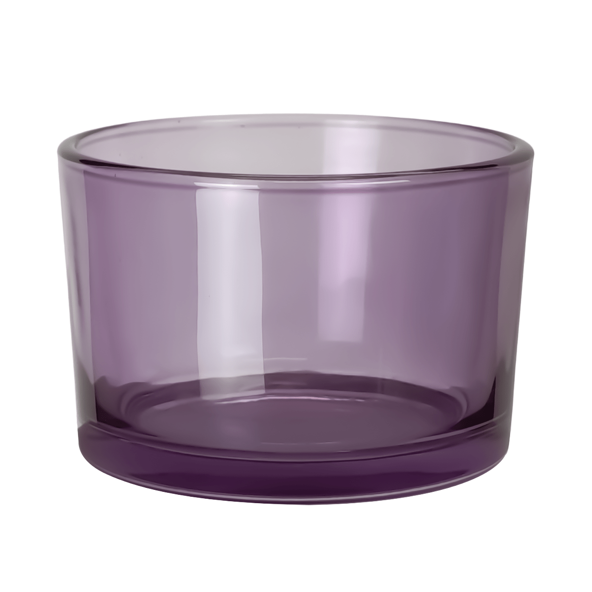 140ml - Mónaco Vaso de vidrio para velas - Frasco Morado Transparente