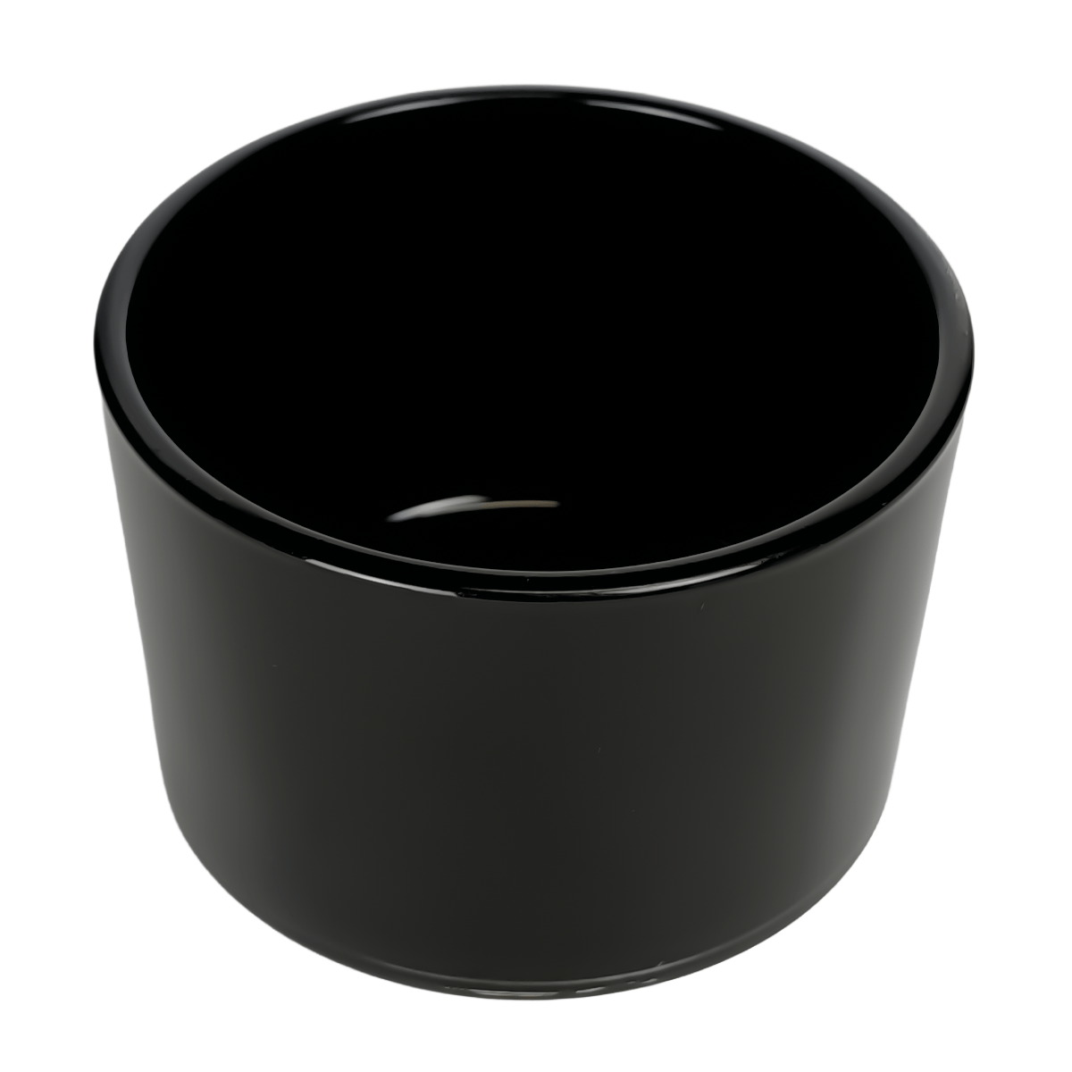 140ml - Mónaco Vaso de vidrio para velas - Frasco Negro  Brillante
