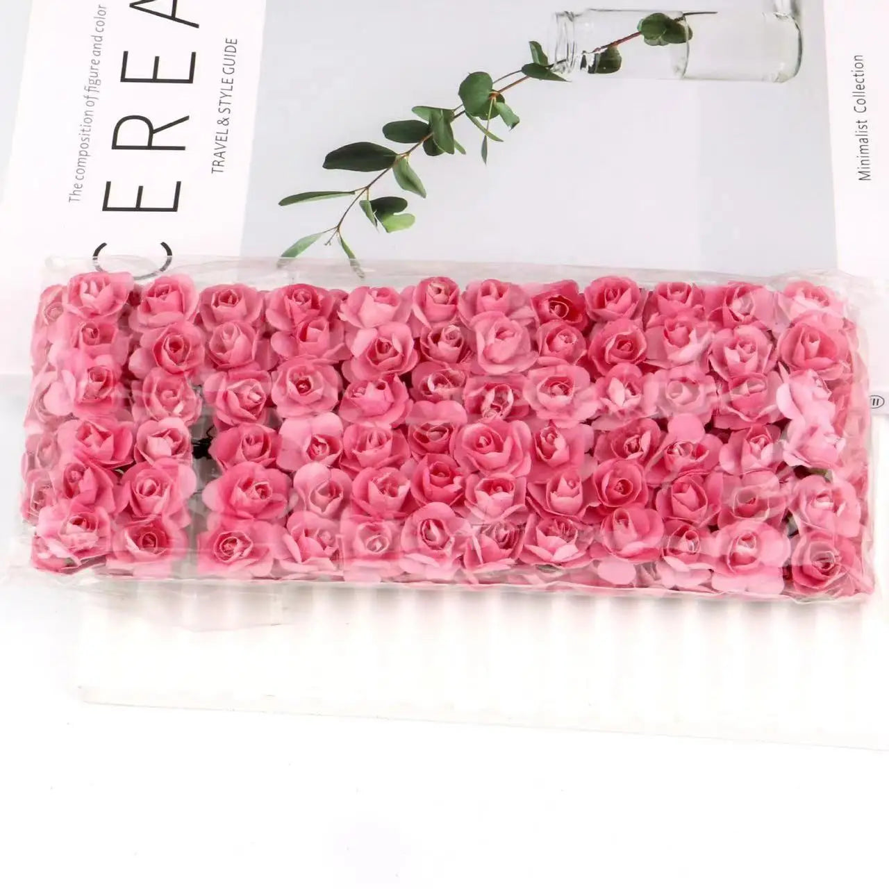 Mini ramo de rosas artificiales de papel