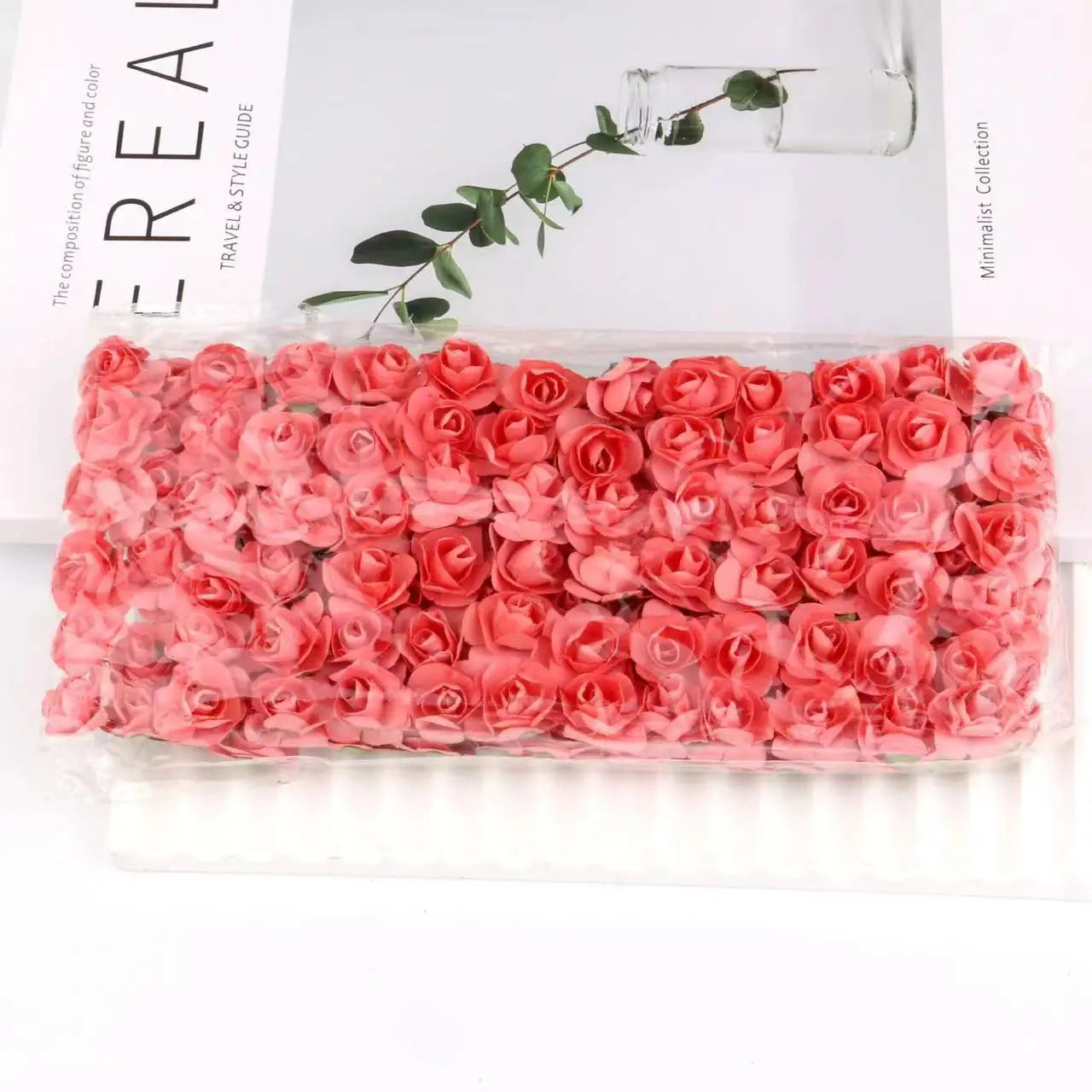 Mini ramo de rosas artificiales de papel