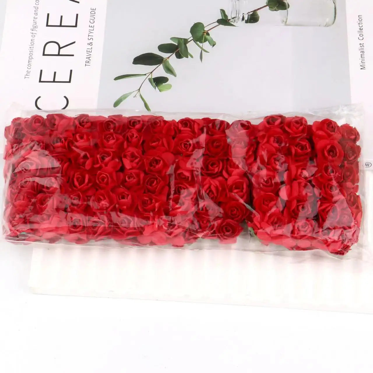 Mini ramo de rosas artificiales de papel