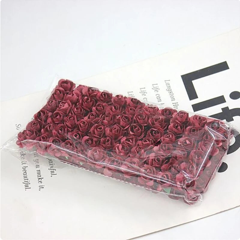 Mini ramo de rosas artificiales de papel