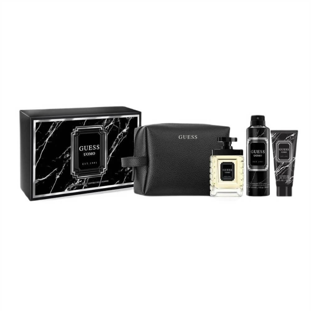 Guess: Guess Uomo EDT 100ML + Desodorante 226ML + Shower Gel 100ML  + Estuche  EDT Set De Caballero 100ML