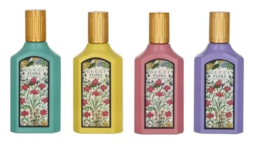 Gucci: Gucci Flora Miniaturas Gorgeous Magnolia 5ML + Gorgeous Gardenia 5ML + Gorgeous Orchid 5ML + Gorgeous Jasmine 5 ML EDP Set Dama 10ML