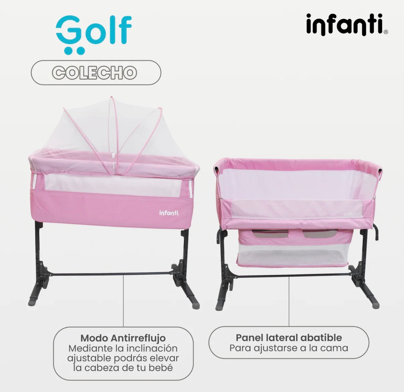 Cuna Colecho Infanti Golf Antireflujo y Mecedora