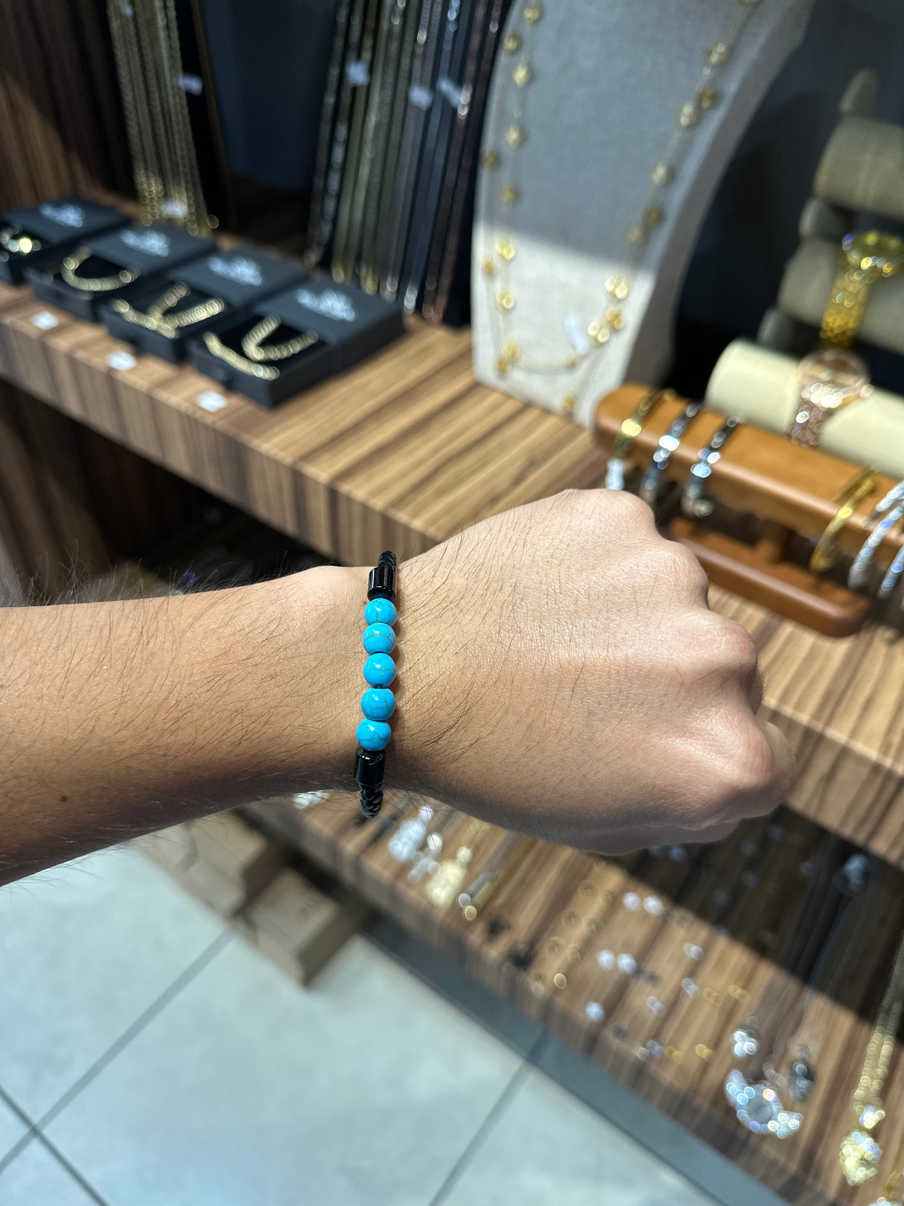 Pulsera Piedras Turquesa con Negro