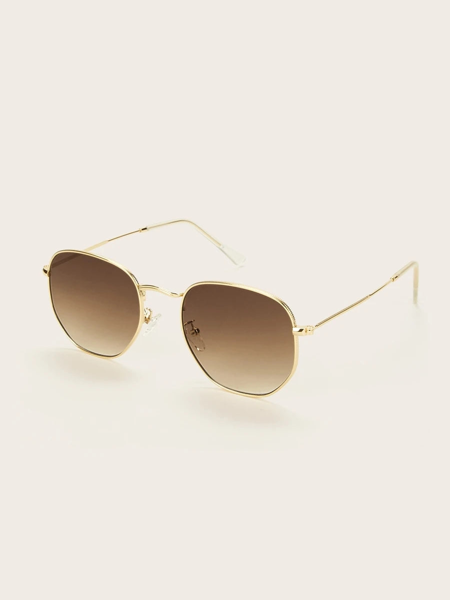Gafas de sol de marco metálico cuadrado extra grande
